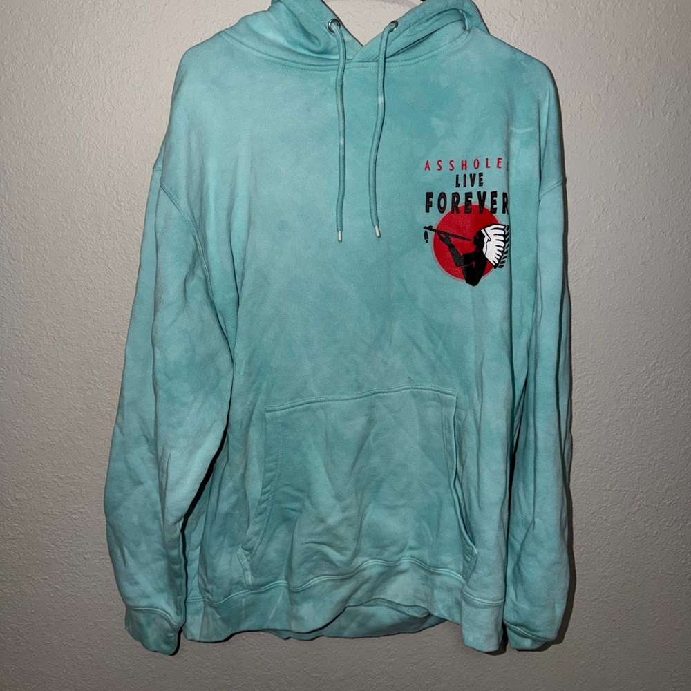 NWOT Graphic Teal Hoodie